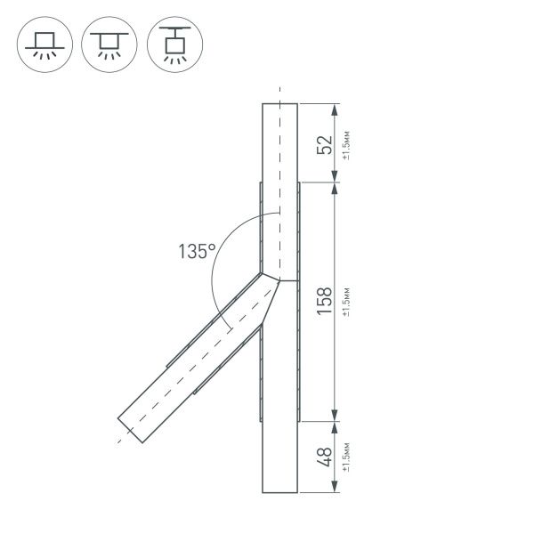 Оборудование Arlight 026242 Тройник PLS-LOCK-H25-T135R правый (с экраном MAT-L) (Arlight, Металл) по выгодной цене. Купить в Москве со скидкой.