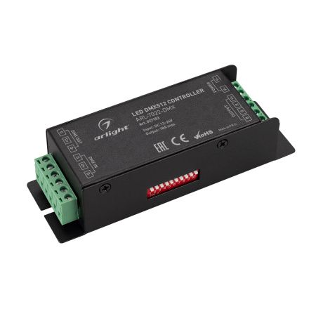 Arlight 027153 Декодер ARL-7022-DMX (12-24V, 3x6A, DMX512) (Arlight, IP20 Металл, 3 года)