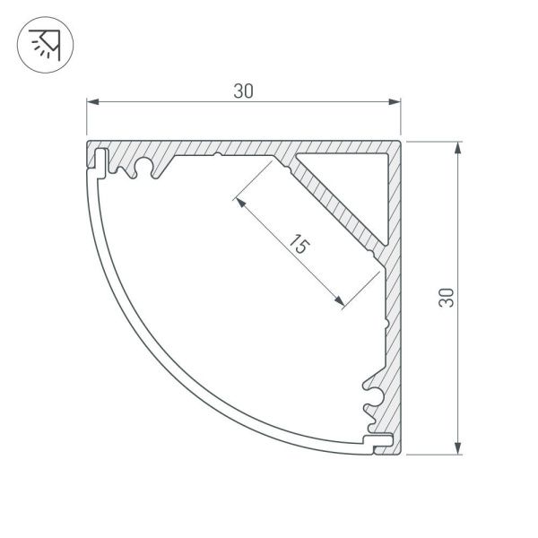 Оборудование Arlight 019333 Профиль SL-KANT-H30-2000 ANOD (Arlight, Алюминий) по выгодной цене. Купить в Москве со скидкой.