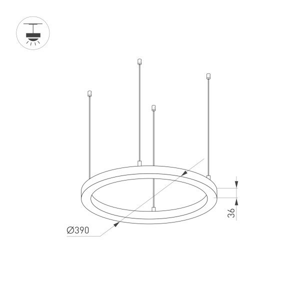 Оборудование Arlight 037884 Светильник SP-LINE-HANG-ARC-O3535-D350-35W Day4000 (BLACK, 230V) (Arlight, Металл) по выгодной цене. Купить в Москве со скидкой.