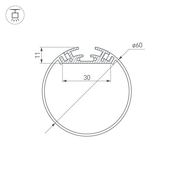 Оборудование Arlight 020474 Профиль с экраном SL-ROUND-D60-2500 ANOD+OPAL (Arlight, Алюминий) по выгодной цене. Купить в Москве со скидкой.