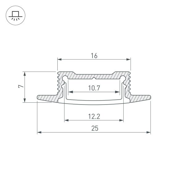 Оборудование Arlight 023717 Профиль SL-SLIM-H7-F25-2000 ANOD (Arlight, Алюминий) по выгодной цене. Купить в Москве со скидкой.