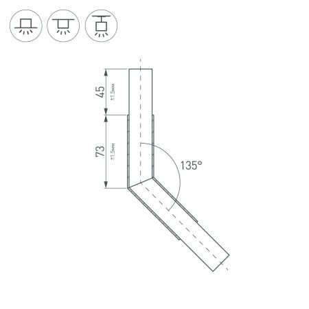 Оборудование Arlight 026136 Угол PLS-LOCK-H25-L135 (с экраном MAT-L) (Arlight, Металл) по выгодной цене. Купить в Москве со скидкой.