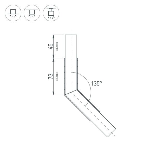 Оборудование Arlight 026136 Угол PLS-LOCK-H25-L135 (с экраном MAT-L) (Arlight, Металл) по выгодной цене. Купить в Москве со скидкой.
