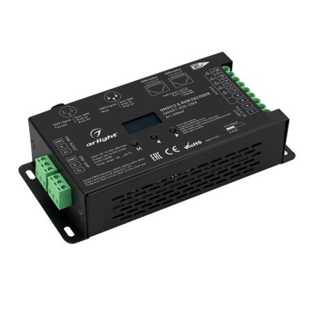 Arlight 028449 Декодер SMART-K55-DMX (12-24V, 5x6A, XLR3) (Arlight, Металл)