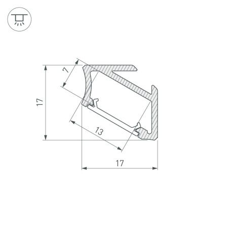 Оборудование Arlight 026693 Профиль ALM-V60-2000 ANOD (Arlight, Алюминий) по выгодной цене. Купить в Москве со скидкой.