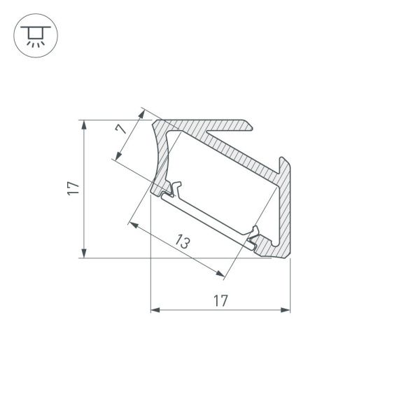 Оборудование Arlight 026693 Профиль ALM-V60-2000 ANOD (Arlight, Алюминий) по выгодной цене. Купить в Москве со скидкой.