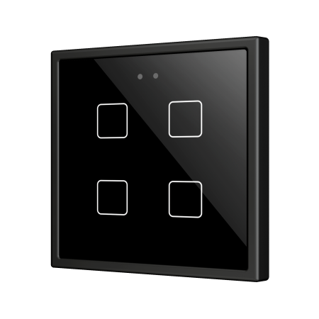 Zennio ZVIFR70X4A Выключатель сенсорный KNX Flat RGB 70 X4, 4 кнопки, 70x70, антрацит