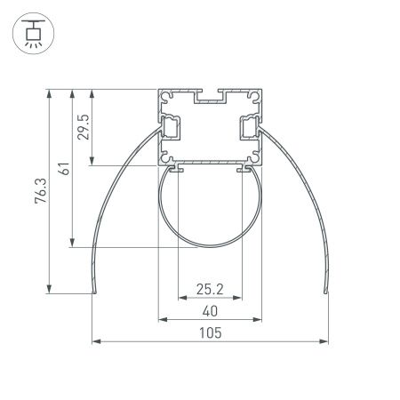 Оборудование Arlight 036343 Профиль ARH-POWER-W154-COMFORT-2000 ANOD (Arlight, Алюминий) по выгодной цене. Купить в Москве со скидкой.
