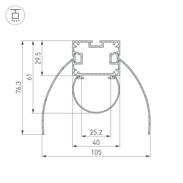 Оборудование Arlight 036343 Профиль ARH-POWER-W154-COMFORT-2000 ANOD (Arlight, Алюминий) по выгодной цене. Купить в Москве со скидкой.