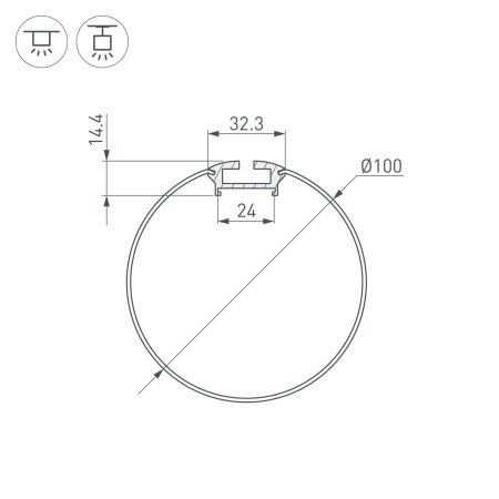 Оборудование Arlight 036334 Профиль ARH-ROUND-D100-2000 ANOD (Arlight, Алюминий) по выгодной цене. Купить в Москве со скидкой.