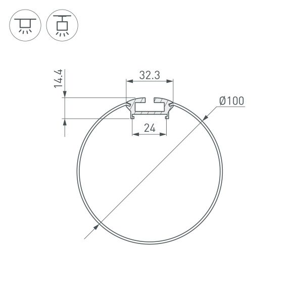 Оборудование Arlight 036334 Профиль ARH-ROUND-D100-2000 ANOD (Arlight, Алюминий) по выгодной цене. Купить в Москве со скидкой.