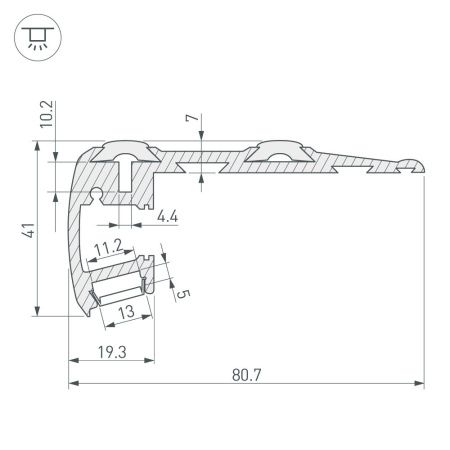 Оборудование Arlight 014548 Профиль STEP-2000 ANOD (Arlight, Алюминий) по выгодной цене. Купить в Москве со скидкой.