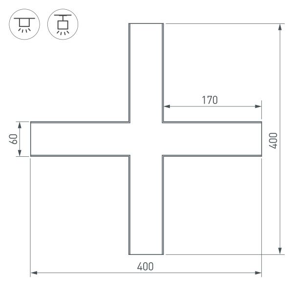 Оборудование Arlight 030143 Крестовина SL-LINE-6070 (Arlight, Металл) по выгодной цене. Купить в Москве со скидкой.