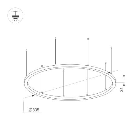 Оборудование Arlight 034005(1) Светильник SP-LINE-HANG-ARC-O3535-D800-65W Warm3000 (WHITE, 230V) (Arlight, Металл) по выгодной цене. Купить в Москве со скидкой.