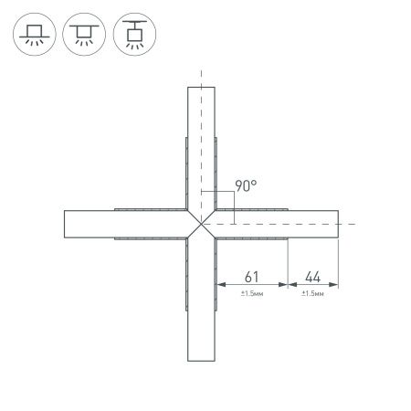 Оборудование Arlight 031269 Крестовина PLS-LOCK-H25-Х90 BLACK (с экраном MAT-L) (Arlight, Металл) по выгодной цене. Купить в Москве со скидкой.