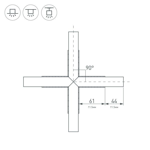 Оборудование Arlight 026244 Крестовина PLS-LOCK-H25-Х90 (с экраном MAT-L) (Arlight, Металл) по выгодной цене. Купить в Москве со скидкой.