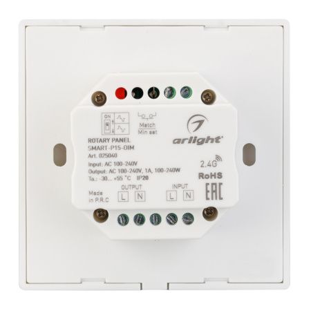 Оборудование Arlight 025040 Панель SMART-P15-DIM-IN White (230V, 1A, TRIAC, Rotary, 2.4G) (Arlight, IP20 Пластик, 5 лет) по выгодной цене. Купить в Москве со скидкой.