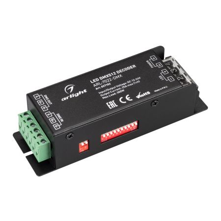 Arlight 027152 Декодер ARL-7022-DMX (12-24V, 1x25A, DMX512) (Arlight, IP20 Металл, 3 года)