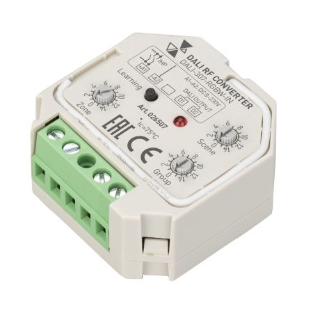 Arlight 026507 INTELLIGENT ARLIGHT Конвертер RF-сигнала DALI-307-RGBW-IN (DALI-BUS, RF, PUSH) (IARL, -)