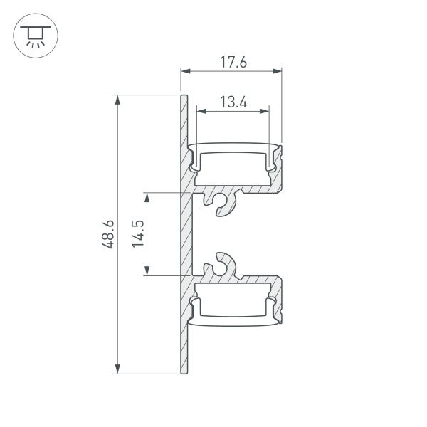 Оборудование Arlight 036339 Профиль ARH-WALL-1849-DUAL-2000 ANOD (Arlight, Алюминий) по выгодной цене. Купить в Москве со скидкой.