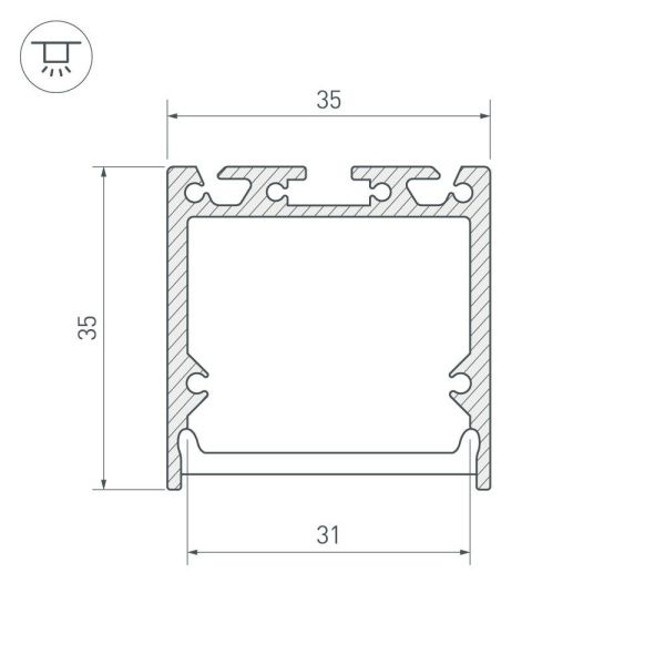 Оборудование Arlight 027986 Профиль с экраном SL-LINE-3535-2500 BLACK+OPAL (Arlight, Алюминий) по выгодной цене. Купить в Москве со скидкой.