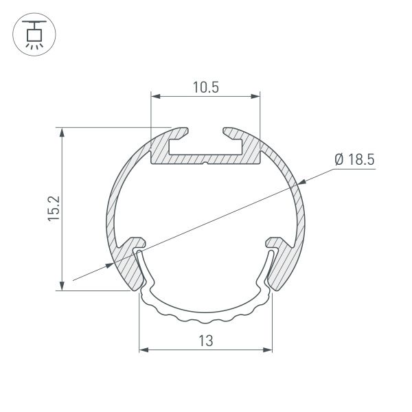 Оборудование Arlight 025482 Профиль ROUND-D18-2000 ANOD (Arlight, Алюминий) по выгодной цене. Купить в Москве со скидкой.