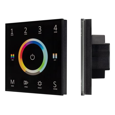 Arlight 028322 Панель Sens SMART-P67-MULTI Black (230V, 4 зоны, 2.4G) (Arlight, IP20 Пластик, 5 лет)