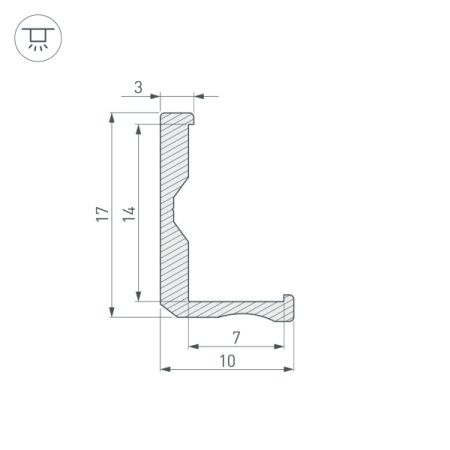 Оборудование Arlight 026689 Профиль ALM-BASE-H10-2000 (ARL, Алюминий) по выгодной цене. Купить в Москве со скидкой.