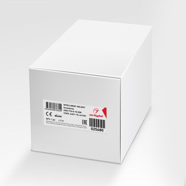 Оборудование Arlight 025680 INTELLIGENT ARLIGHT Конвертер KNX-710-0-10-DIN (230V, 4x0/1-10, 4x16A) (IARL, Пластик) по выгодной цене. Купить в Москве со скидкой.