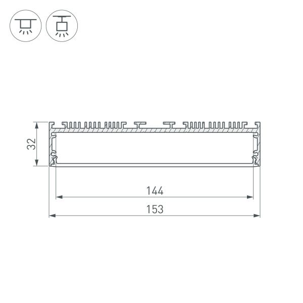 Оборудование Arlight 036368 Профиль ARH-POWER-W150-2000 ANOD (Arlight, Алюминий) по выгодной цене. Купить в Москве со скидкой.