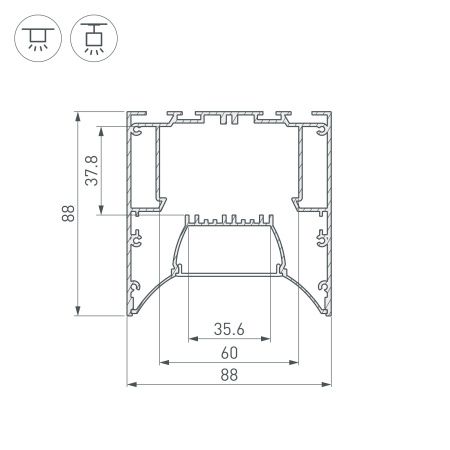 Оборудование Arlight 036363 Профиль ARH-POWER-W88-COMFORT-2000 ANOD (Arlight, Алюминий) по выгодной цене. Купить в Москве со скидкой.