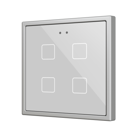Zennio ZVIFR70X4S Выключатель сенсорный KNX Flat RGB 70 X4, 4 кнопки, 70x70, серебро