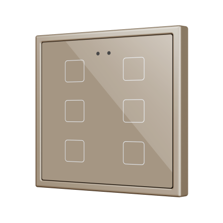 Zennio ZVIFR70X6C Выключатель сенсорный KNX Flat RGB 70 X6, 6 кнопок, 70x70, шампань