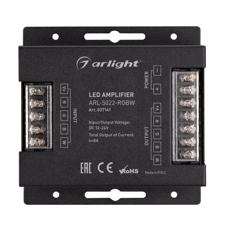 Оборудование Arlight 027141 Усилитель ARL-5022-RGBW (12-24V, 4x8A, 384-768W) (Arlight, IP20 Металл, 3 года) по выгодной цене. Купить в Москве со скидкой.
