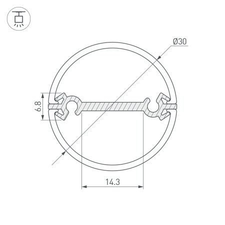 Оборудование Arlight 029114 Профиль ROUND-D30-DUAL-2000 ANOD (Arlight, Алюминий) по выгодной цене. Купить в Москве со скидкой.