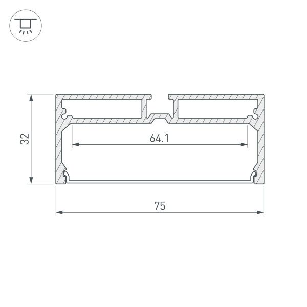 Оборудование Arlight 028033 Профиль с экраном SL-LINE-7532-2000 ANOD (Arlight, Алюминий) по выгодной цене. Купить в Москве со скидкой.