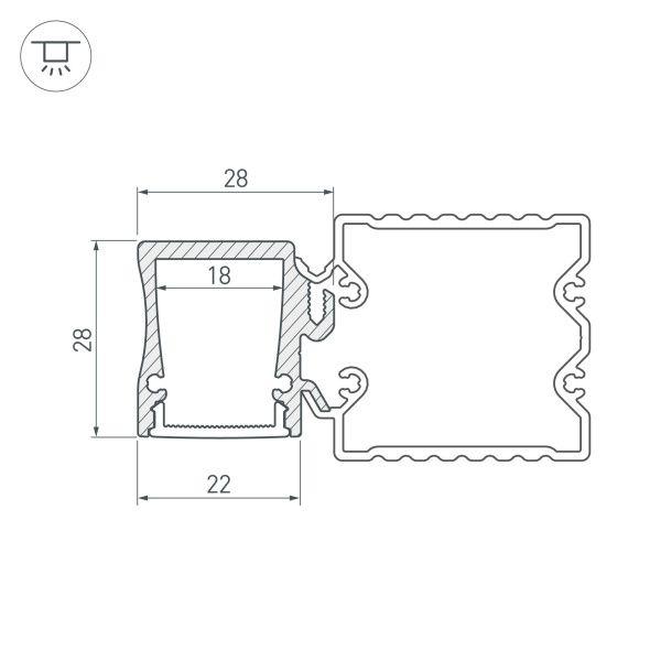 Оборудование Arlight 015460 Профиль с экраном ALU-BASE-WH28-2000 ANOD+FROST (Arlight, Металл) по выгодной цене. Купить в Москве со скидкой.