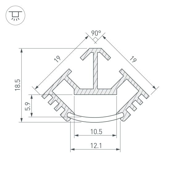 Оборудование Arlight 016942 Профиль T45-2000 (CT) ANOD (Arlight, Алюминий) по выгодной цене. Купить в Москве со скидкой.