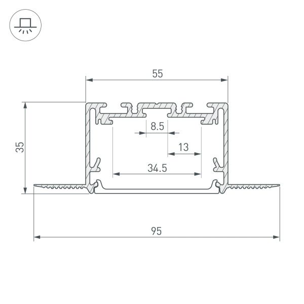 Оборудование Arlight 029507 Профиль SL-LINIA55-FANTOM-2500 SEAMLESS ANOD (Arlight, Алюминий) по выгодной цене. Купить в Москве со скидкой.