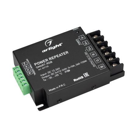 Arlight 027125 Усилитель SMART-RGB (12-24V, 3x10A) (Arlight, IP20 Металл, 5 лет)