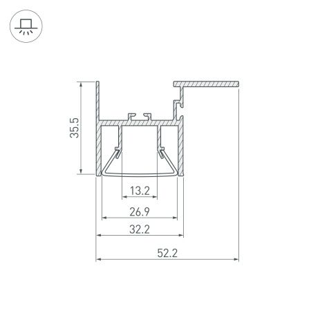 Оборудование Arlight 023864 Профиль FOLED-CEIL-SIDE-2000 (Arlight, Алюминий) по выгодной цене. Купить в Москве со скидкой.